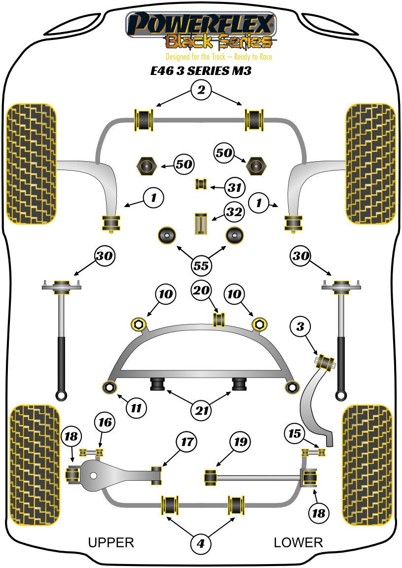 Set mit Parkscheibe Generisch Powerflex Buchse Road Series vorderer Querlenker hinten,Nachlaufeinstellung Set mit Parkscheibe Generisch Powerflex Buchse Road Series vorderer Querlenker hinten,Nachlaufeinstellung